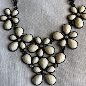 Apt.9 Statement Bib Necklace Rhinestones & Winter White Stones